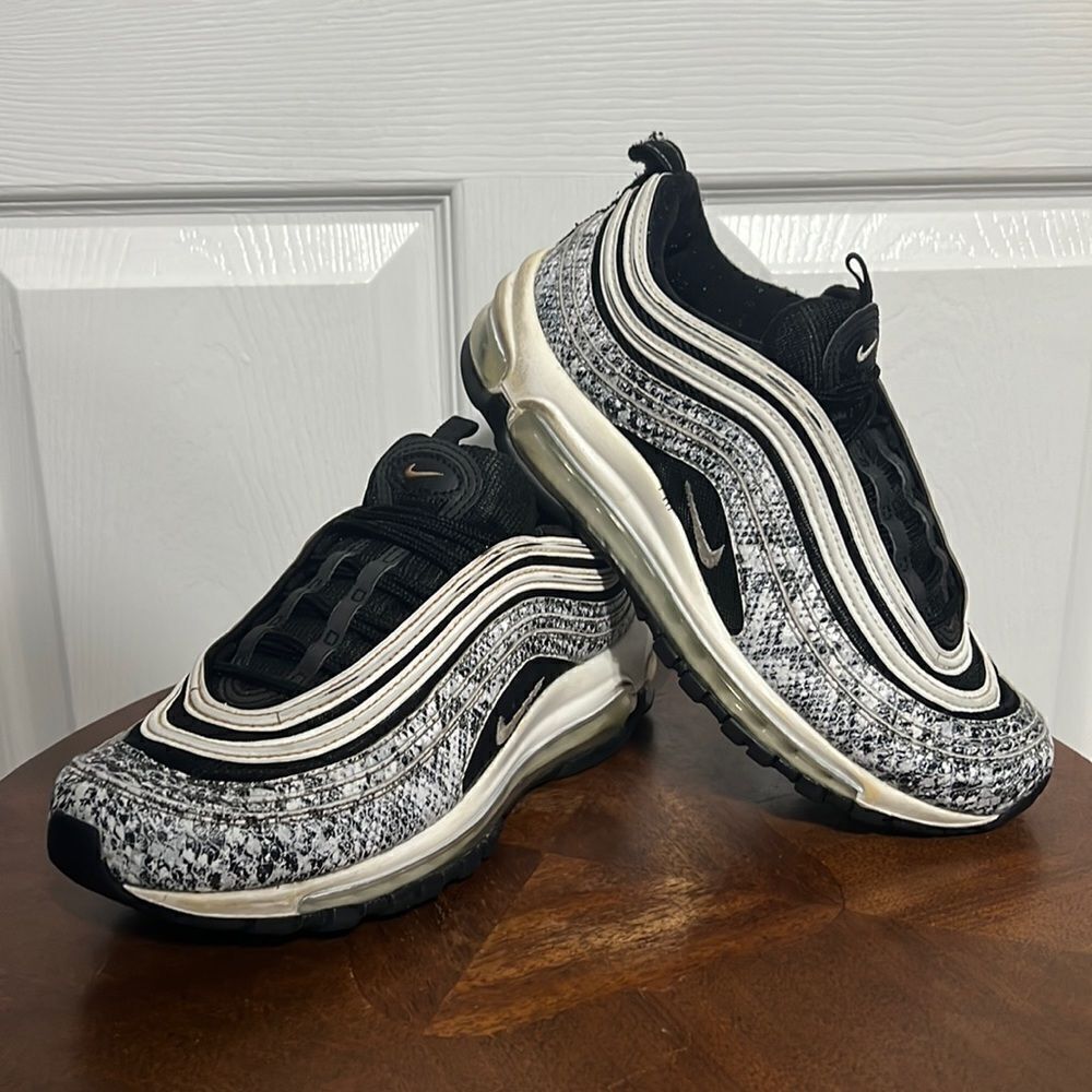 🔥 Nike Air Max 97‎ 'Cocoa Snake' Running Shoes Women's Size 8 Black White - GUC